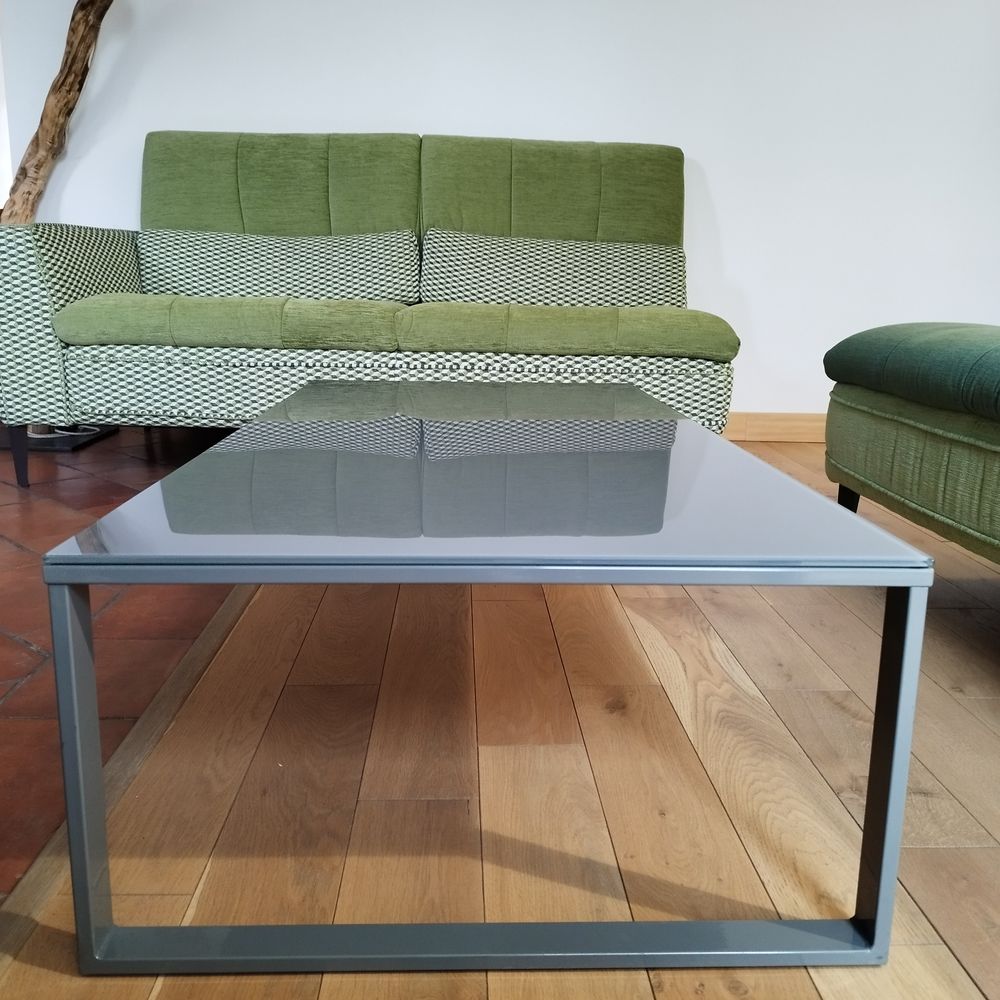 Table basse contemporaine verre &amp; m&eacute;tal 120*60*31 Meubles