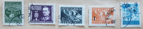 5  timbres à collection  YOUGOSLAVIE 1 Pontoise (95)