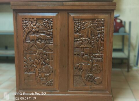tres beau bar thailandais en teck et son tabouret 500 Osny (95)