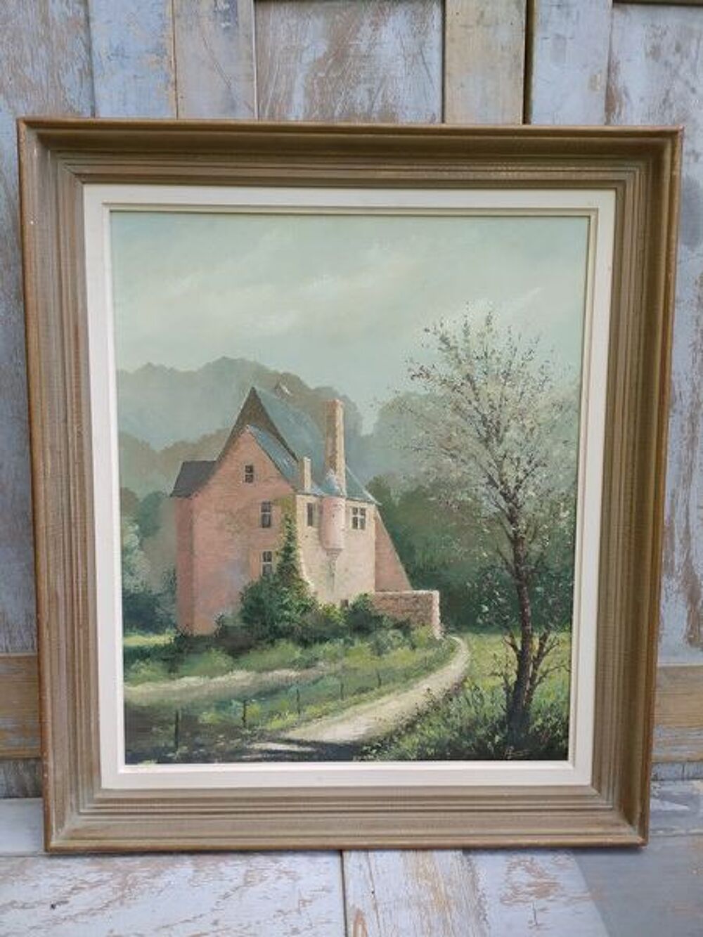 Tableau Manoir Sign&eacute; G. Fran&ccedil;ois Peintre Tourangeau XXe 