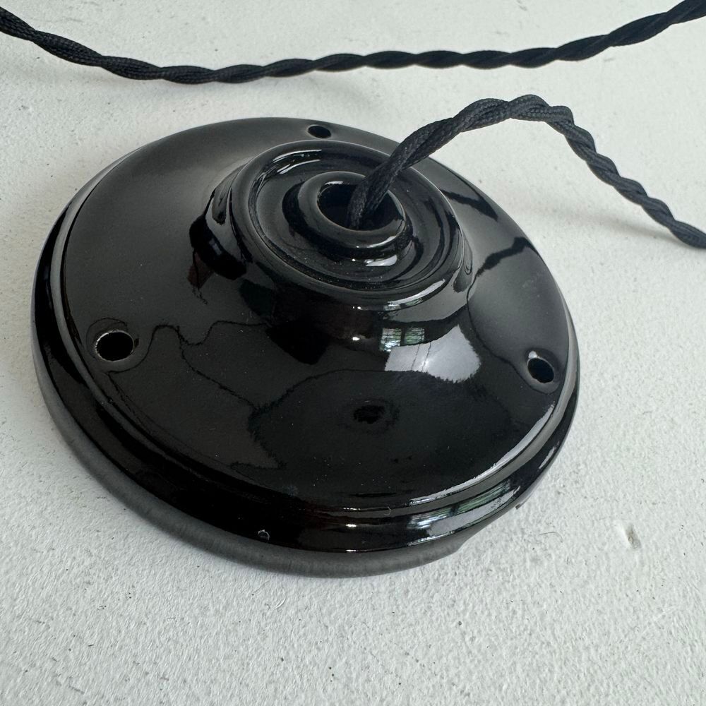 PAIRE D'ANCIENNES SUSPENSIONS EMAILL&Eacute;ES " MAZDA " 35 CM INDU Décoration