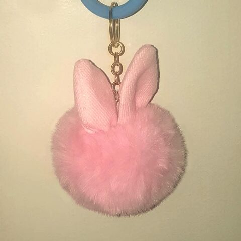 Porte-clé, gros pompon lapin rose, NEUF 4 Nimes (30)