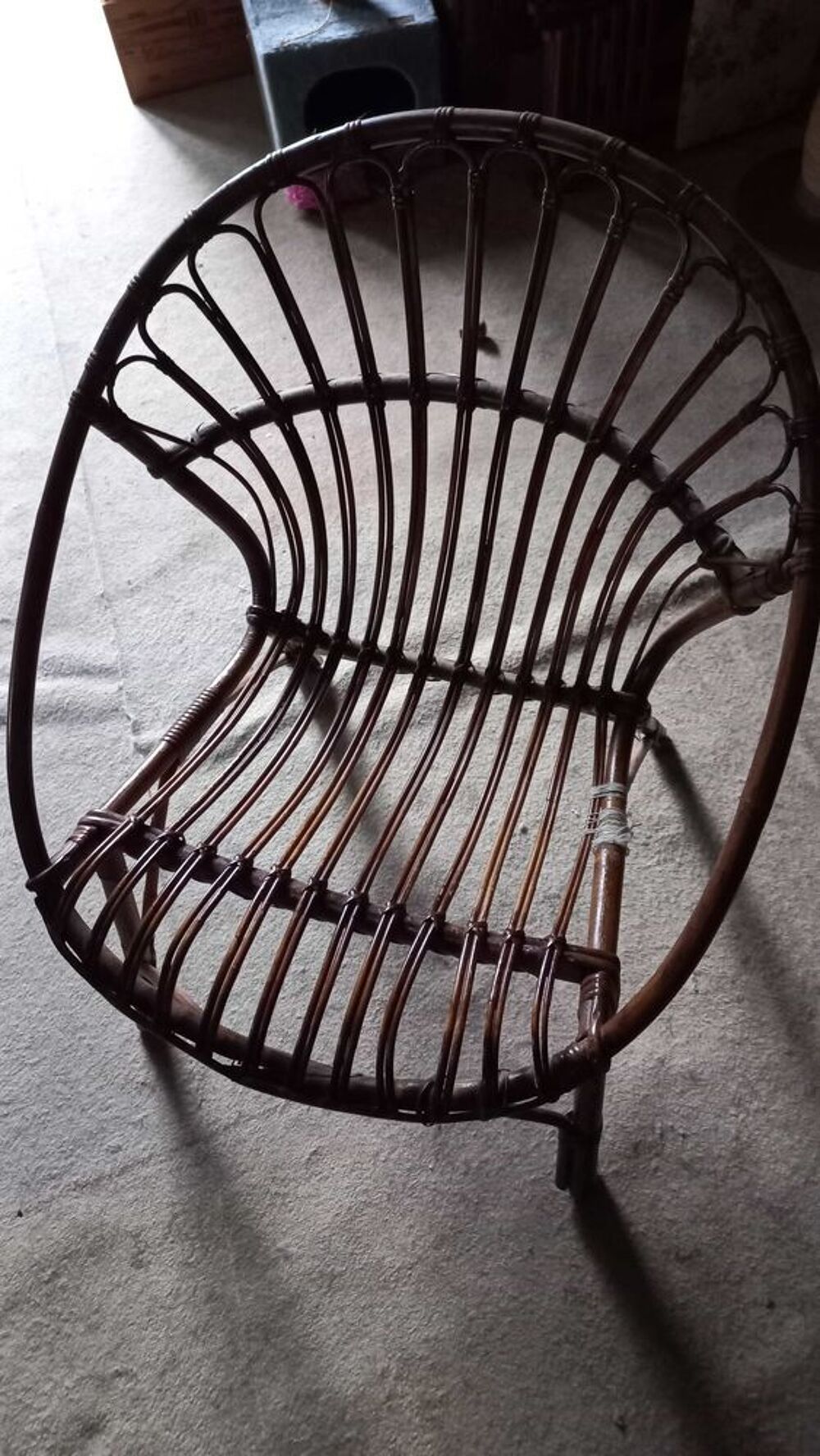 fauteuil en rotin vintage ann&eacute;es 80 Meubles
