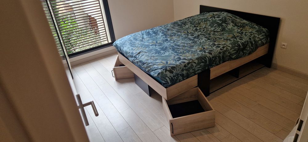 Lit 140x190 cm avec rangements mod&egrave;le SWIVEL Meubles