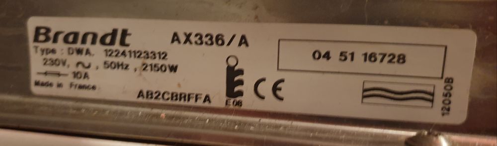 recherche bandeau commande lave vaisselle brandt Electroménager