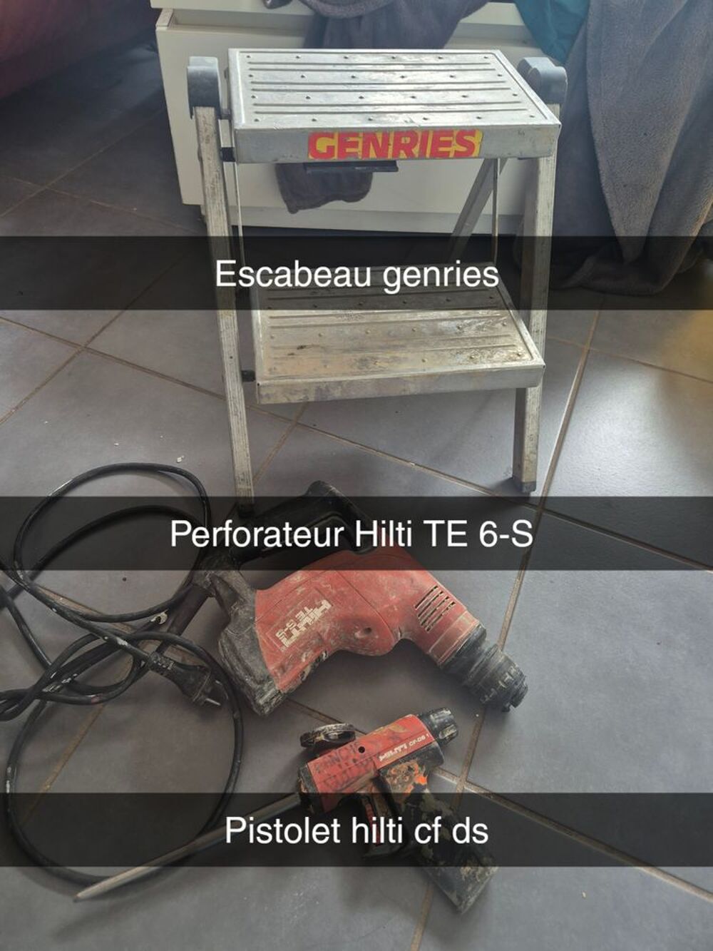   Lot perfo/pistolet/Escabeau hilti  