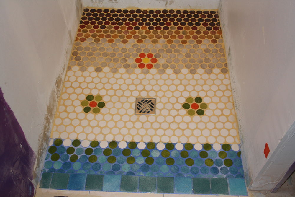 fleurs en carrelage &eacute;maill&eacute; Décoration