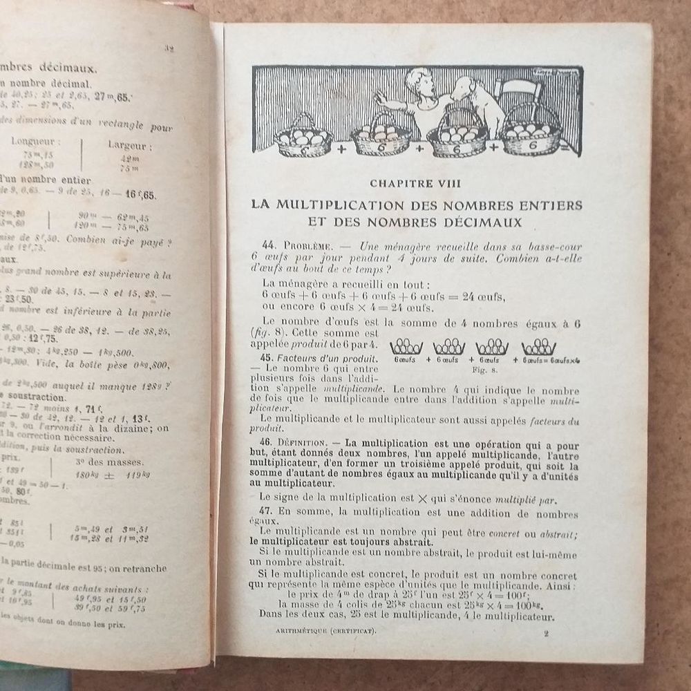  Programme de 1923 L'arithm&eacute;tique au certificat d'&eacute;tudes primaires et au cours sup&eacute;rieur - classe de septi&egrave;me Livres et BD