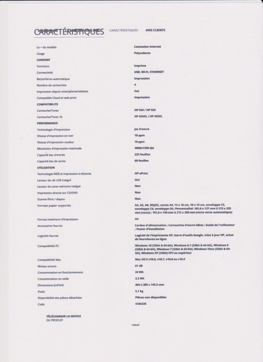 Imprimante HP Matériel informatique