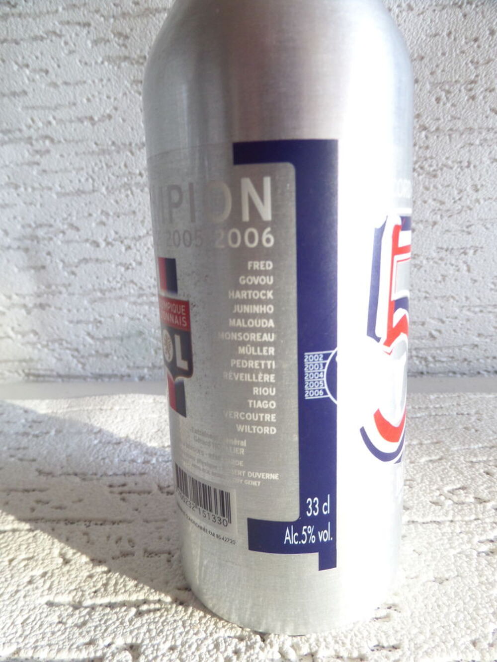 bouteille en alu olympique lyonnais 5 fois champion Sports