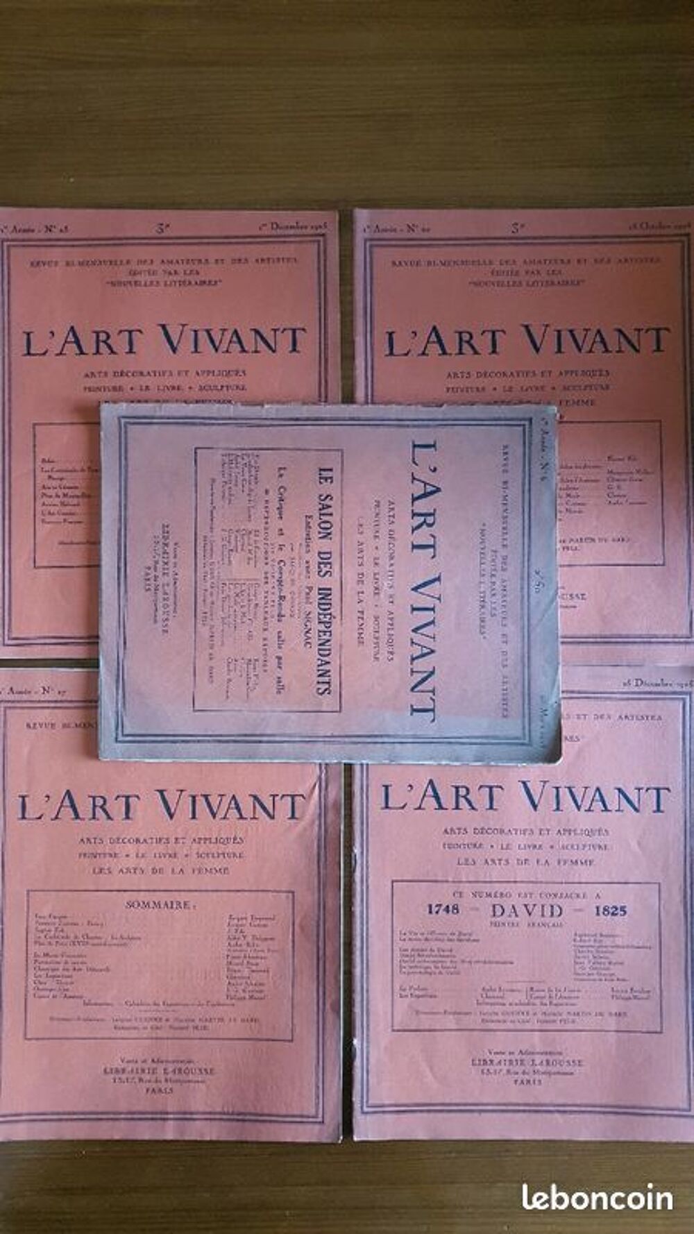 Lot de 5 revues - L'art Vivant, arts d&eacute;coratifs et appliqu&eacute;s Livres et BD