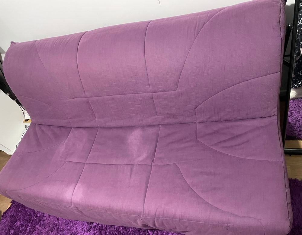 Canap&eacute; lit banquette BZ/ clic-clac violet 190x160cm Meubles