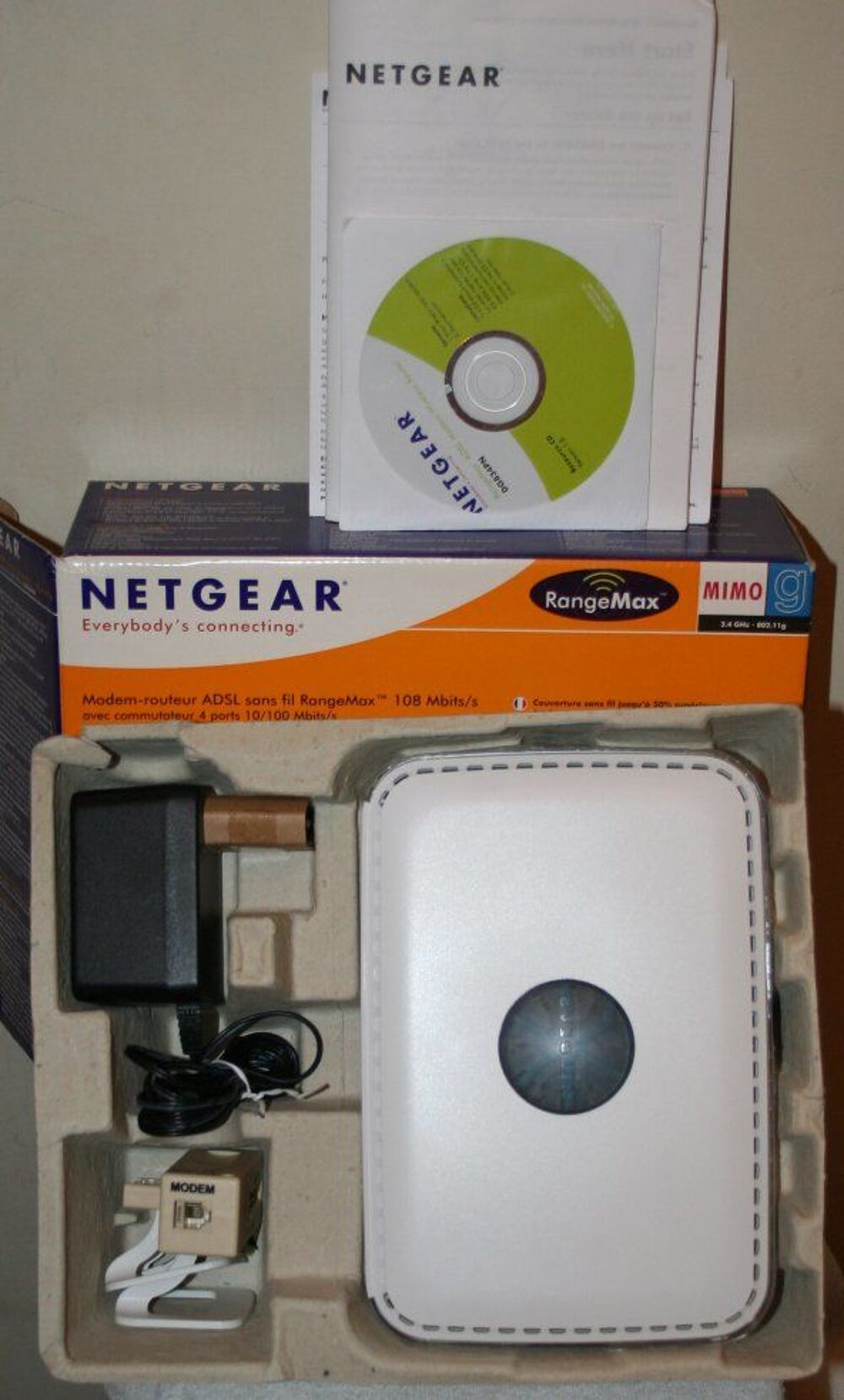Modem-routeur ADSL, 3G, 4G Netgear DG834PN (MIMO, RangeMax) Matriel informatique