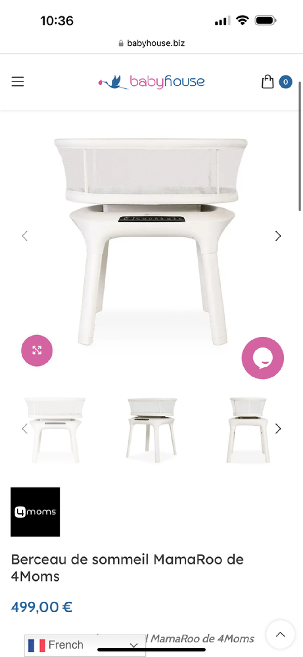 Lit b&eacute;b&eacute; berceau 4MOMS Mobilier enfants
