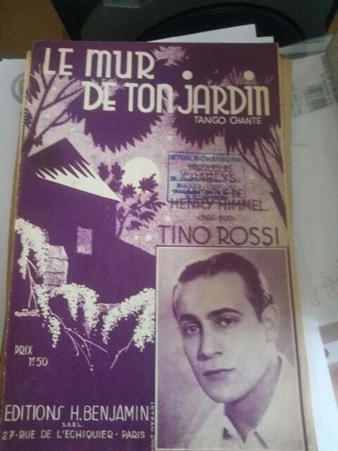 PARTITION LE MUR DE TON JARDIN TINO ROSSI EDITIONS H BENJAM 5 Levainville (28)