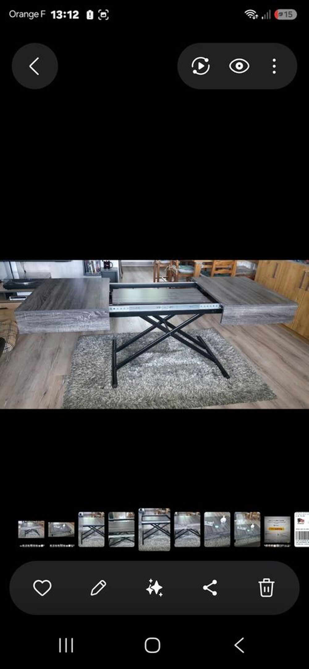 Table relevable Sundance bois vintage Meubles