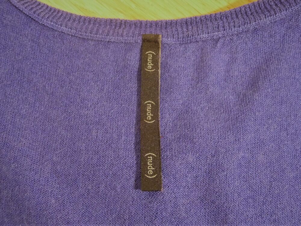 Pull Tunique en Soie et Laine Violet sans manches- Nude Vêtements