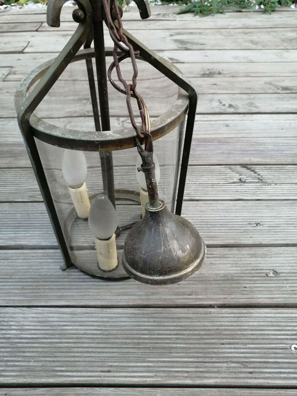 Suspension lanterne en laiton Delmas Dcoration