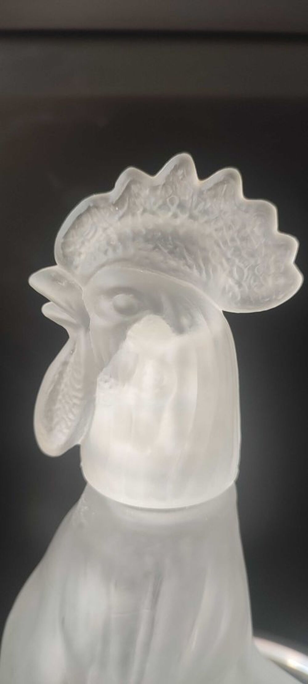 Carafe zoomorphe (28 cm) en verre d&eacute;poli italien - Ann&eacute;es 70 