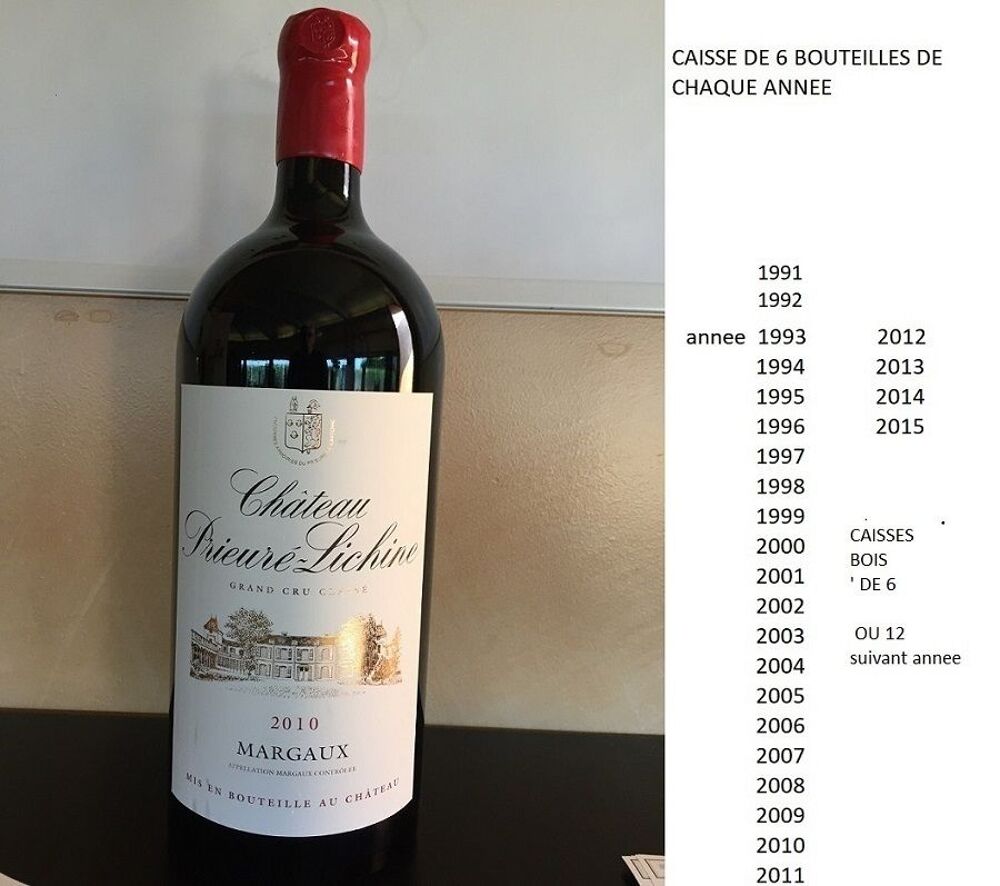 VIN VIEUX DU PRESTIGIEUX CHATEAU PRIEURE LICHINE MARGAUX 