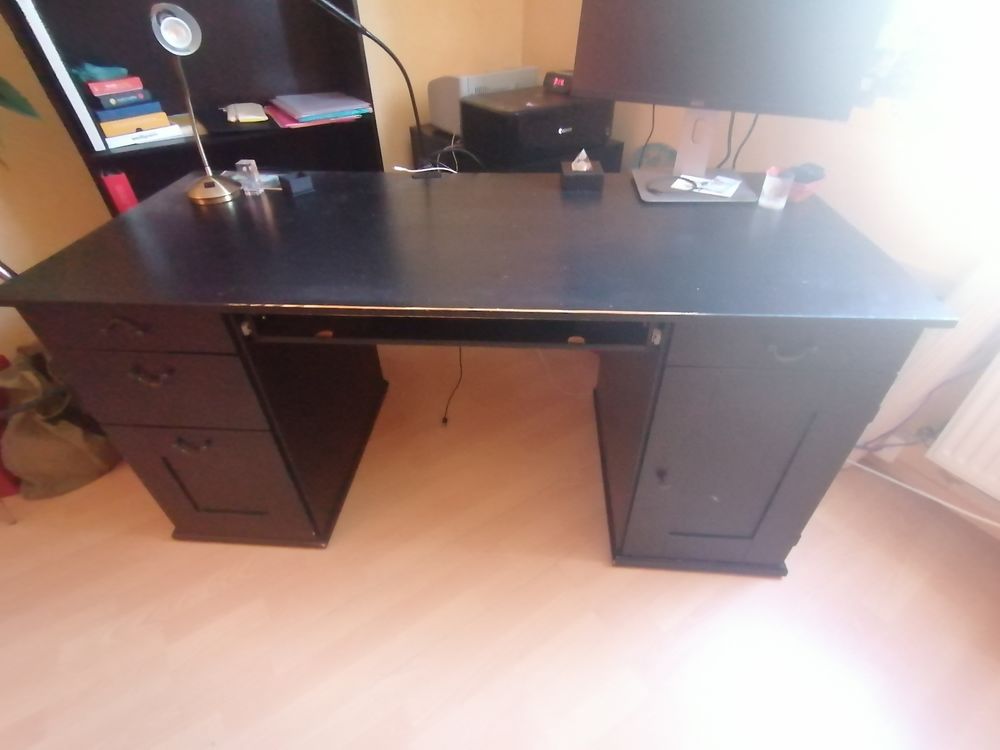 Bureau de qualit&eacute; en bois noir Meubles