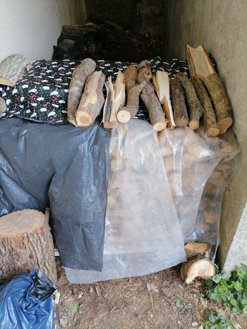 2 st&egrave;res + 1/2 bois sec, a emporter. 
Jardin