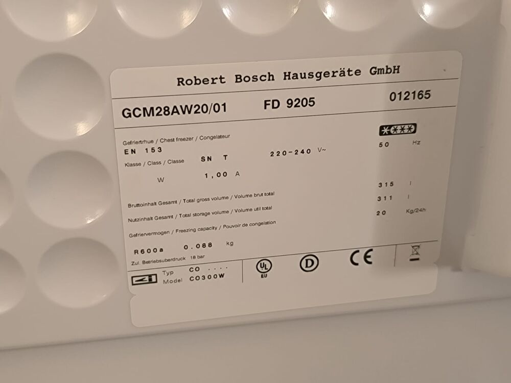 CONGELATEUR COFFRE BOSCH 315 Litres Electroménager