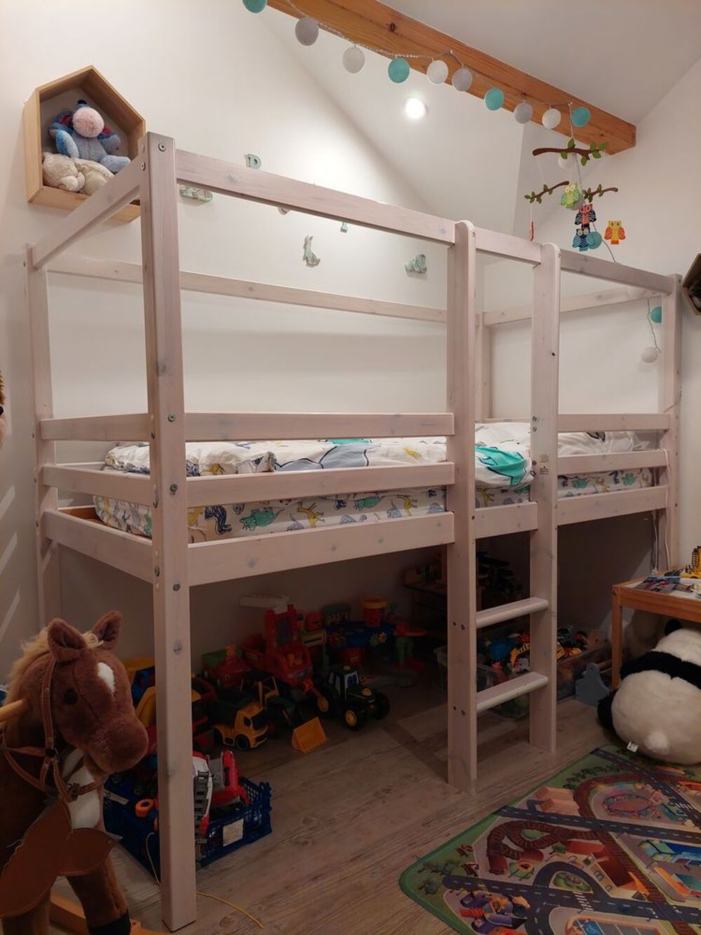 Lit enfant 1 place mezzanine en bois Mobilier enfants