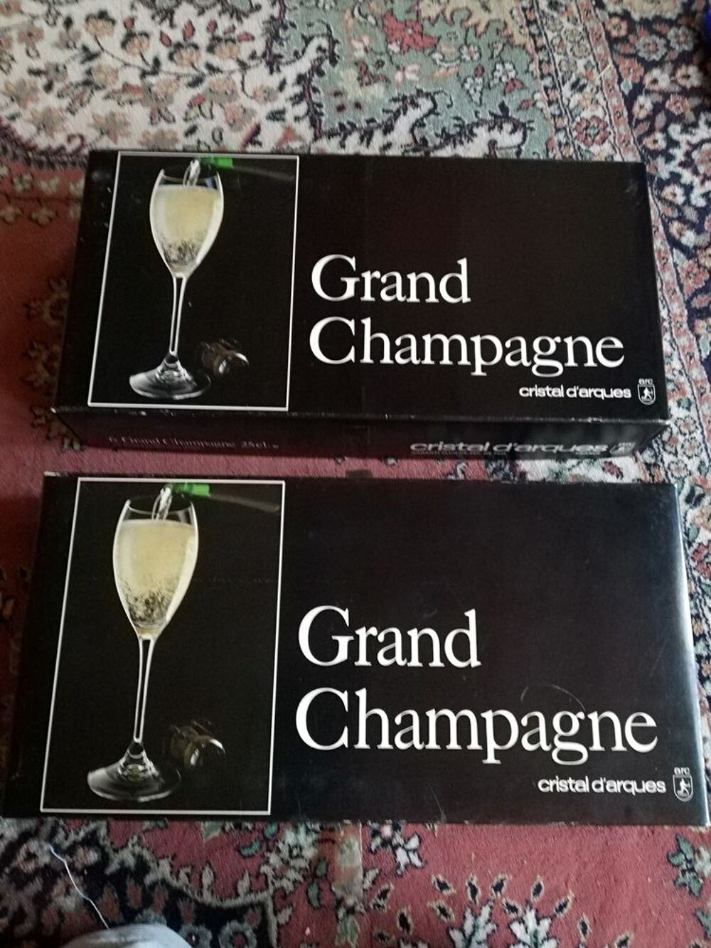 2 coffret 6 grands verres &agrave; champagne 25 cl Cristal d'arques Décoration