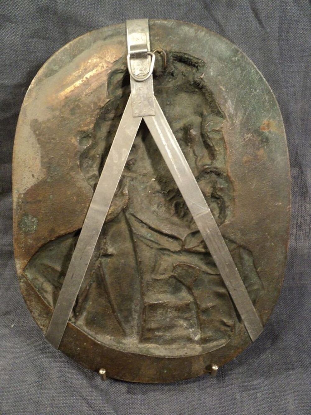 Portrait de L&eacute;on Gambetta Bas relief Bronze 