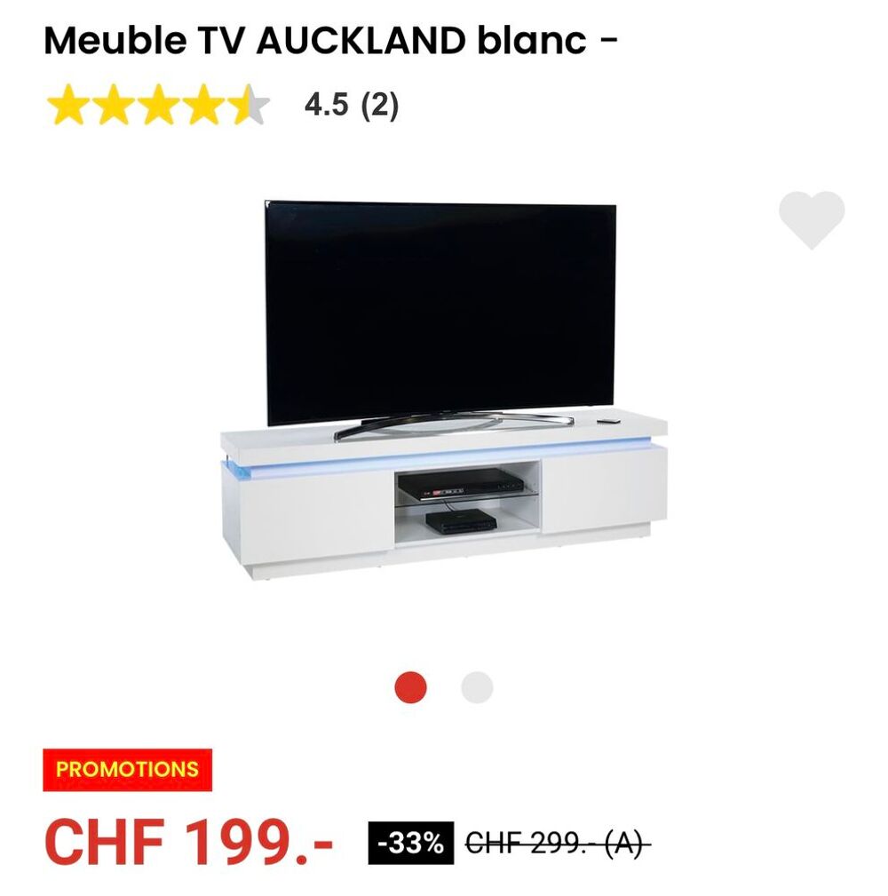 Meuble Hi fi blanc laqu&eacute; propre Meubles