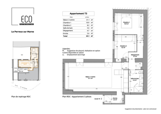  Appartement � vendre 3 pi�ces 63 m�