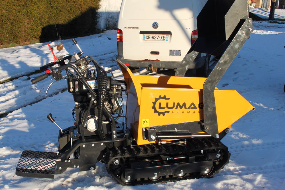 Brouette &agrave; chenilles, dumper &agrave; moteur avec pelle, 500 Kg Bricolage