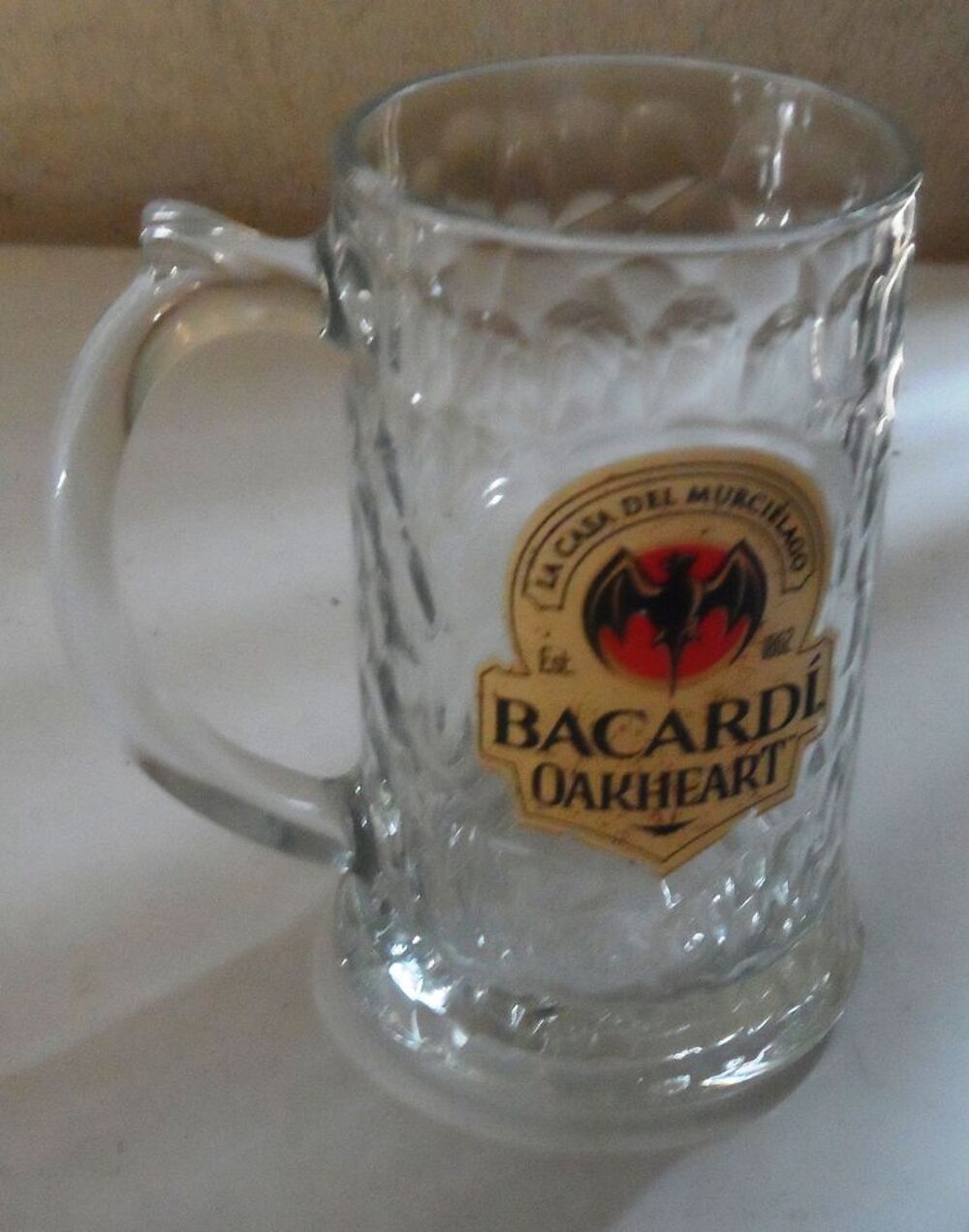 Chope &agrave; bi&egrave;re en verre Bacardi neuve - vintage - 25 cl 
Cuisine