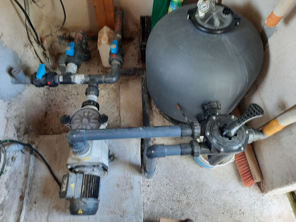 Pompe Puissante de Piscine + Ballon Filtre &agrave; Sable Jardin