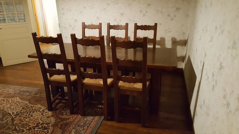 TABLE ET 6 CHAISES EN CH&Ecirc;NE MASSIF Meubles