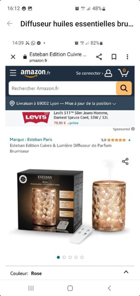 diffuseur huiles essentielles brumisateur esteban ( neuf) 45 Bron (69)