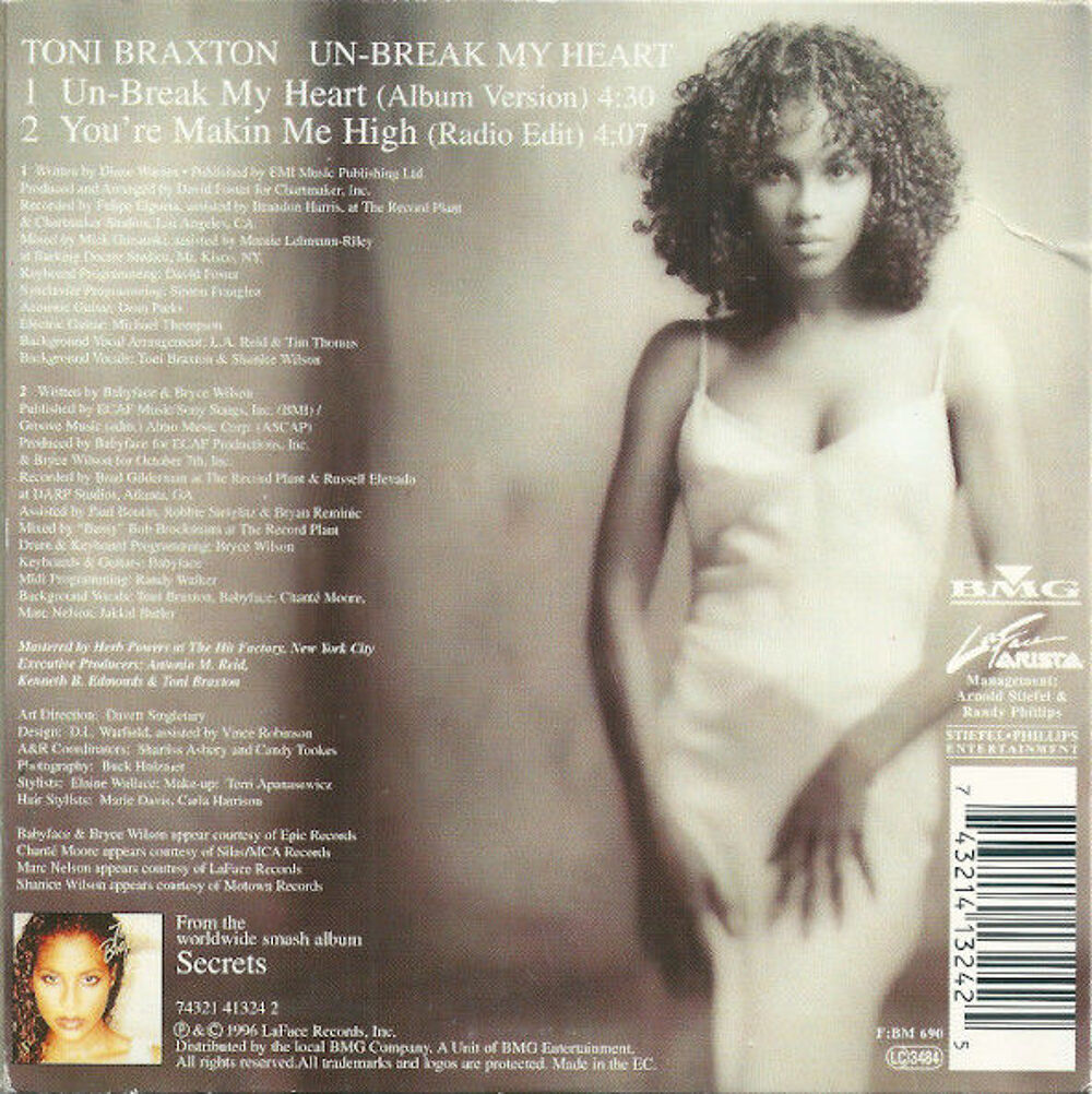 cd single Toni Braxton ;? Un-Break My Heart CD et vinyles