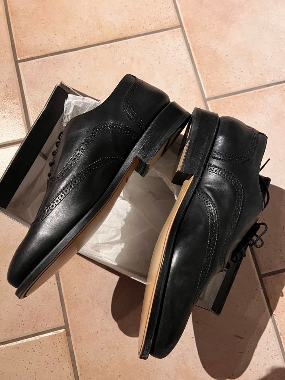 chaussures en cuir noire Chaussures