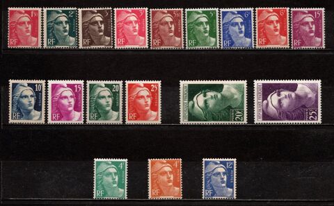 Lot timbres France type Gandon**, superbes 9 Cholet (49)
