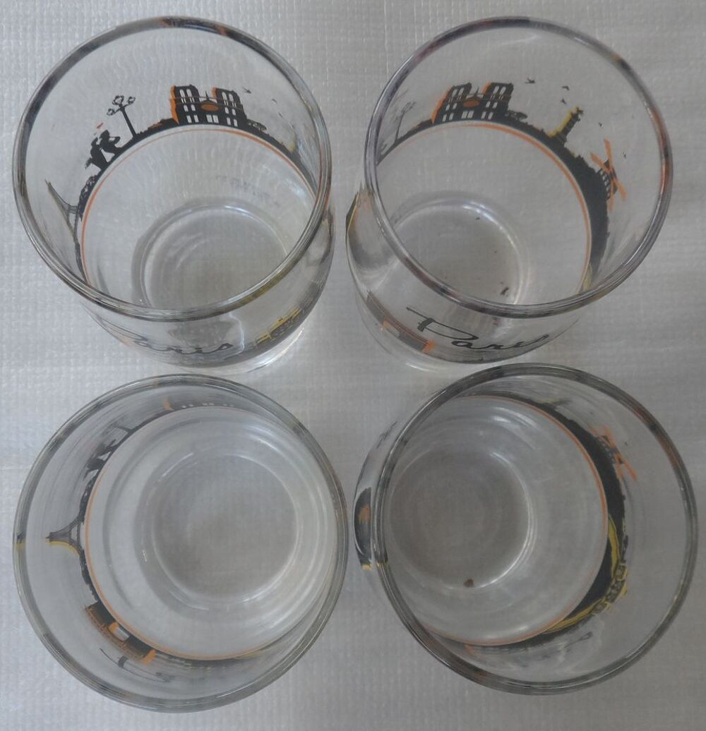 4 Verre &agrave; eau, cocktail d&eacute;cor PARIS
S&eacute;rie sp&eacute;ciale num&eacute;rot&eacute;e 