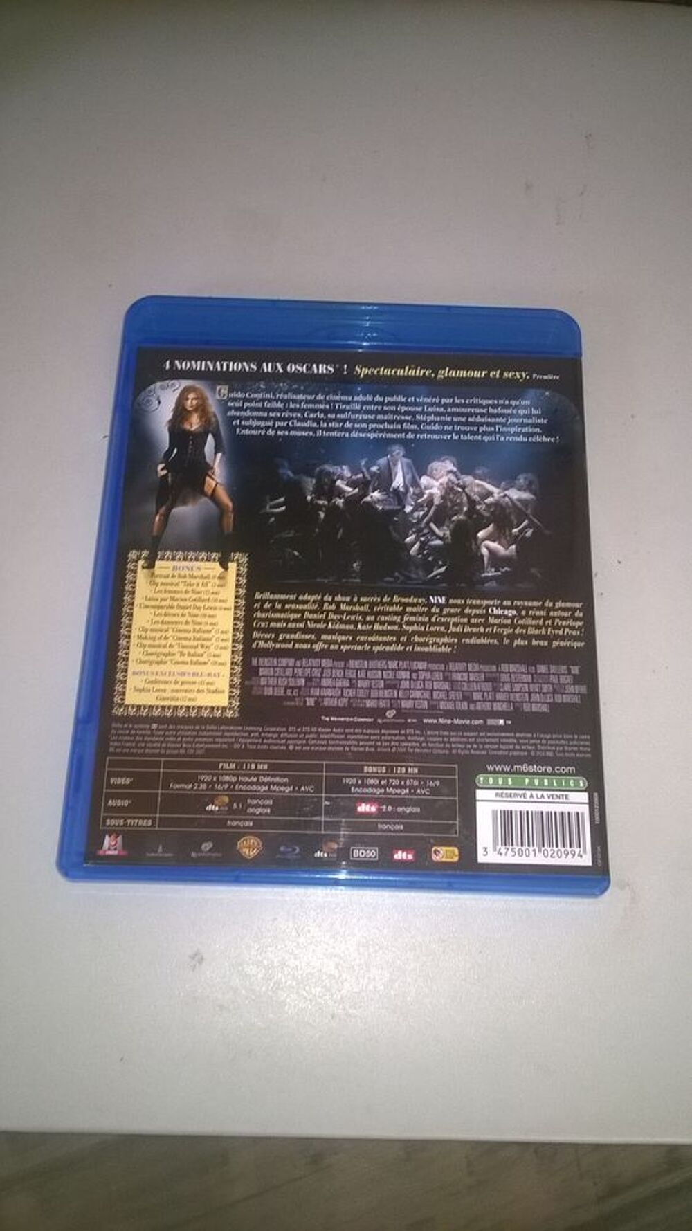 Dvd Blu ray Nine
2009
Excellent etat
Fran&ccedil;ais
Guido Cont DVD et blu-ray