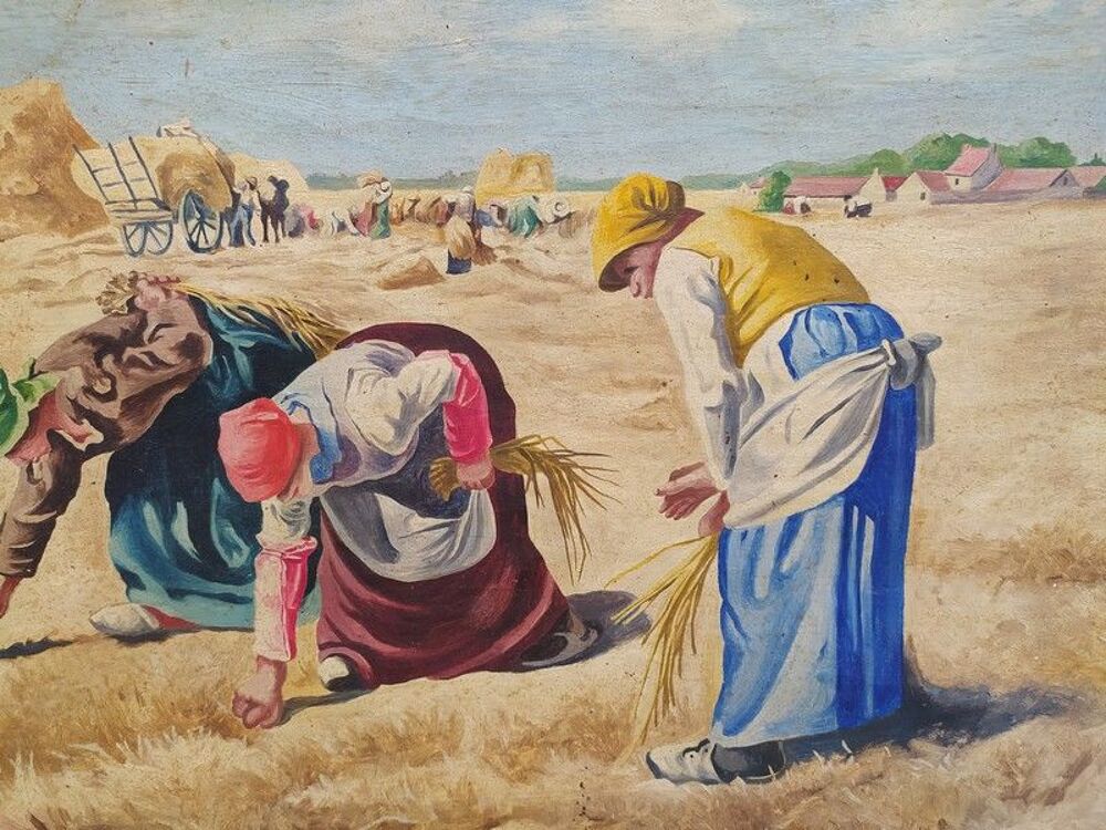 Ancien Tableau Les Glaneuses d'Apr&egrave;s Jean Fran&ccedil;ois Millet&nbsp; 