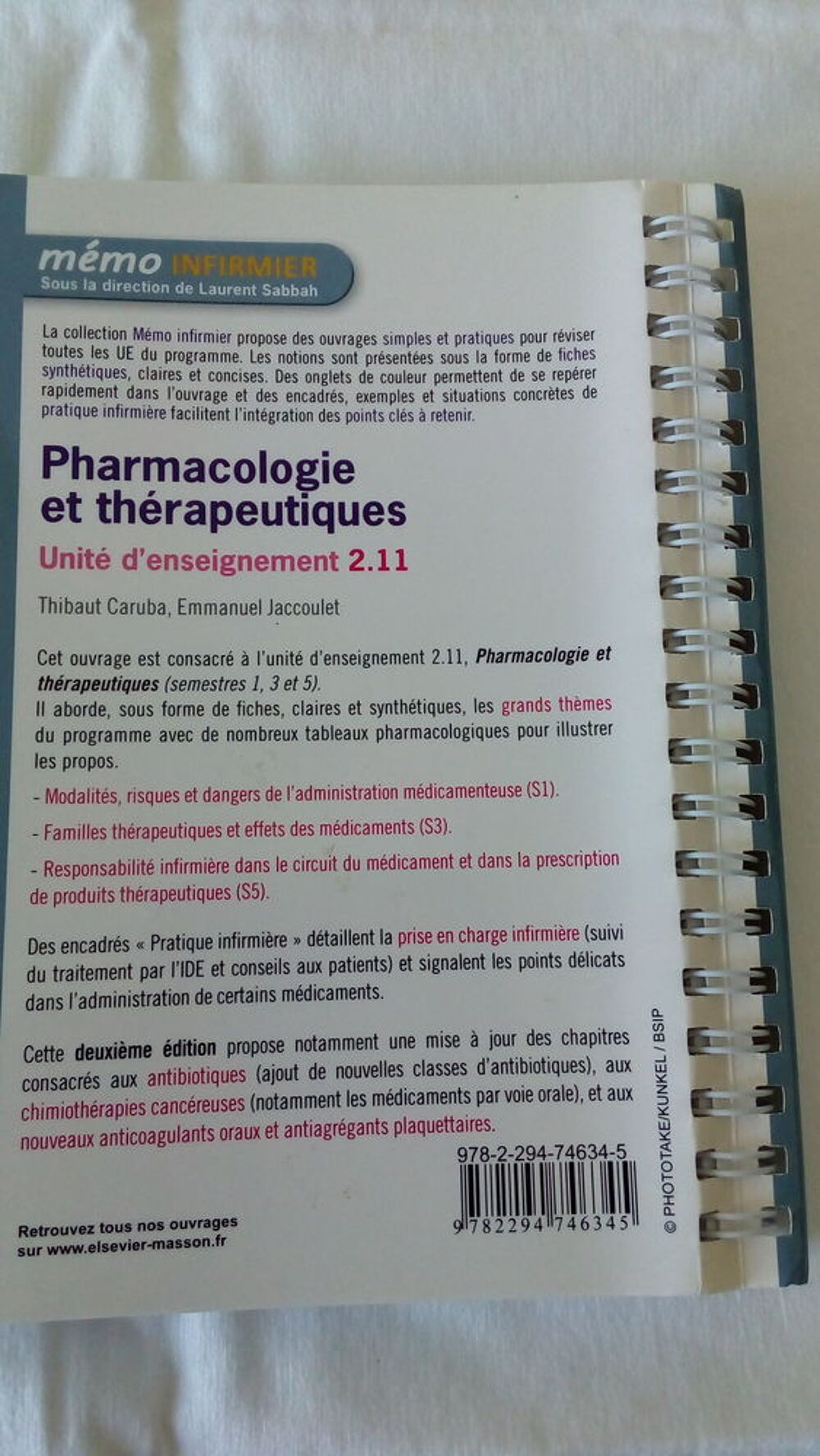 M&eacute;mo Infirmier. Pharmacologie &amp; Th&eacute;rapeutique. Livres et BD