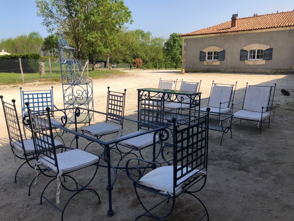 Ancien salon de jardin fer forg&eacute; 14 pi&egrave;ces Meubles