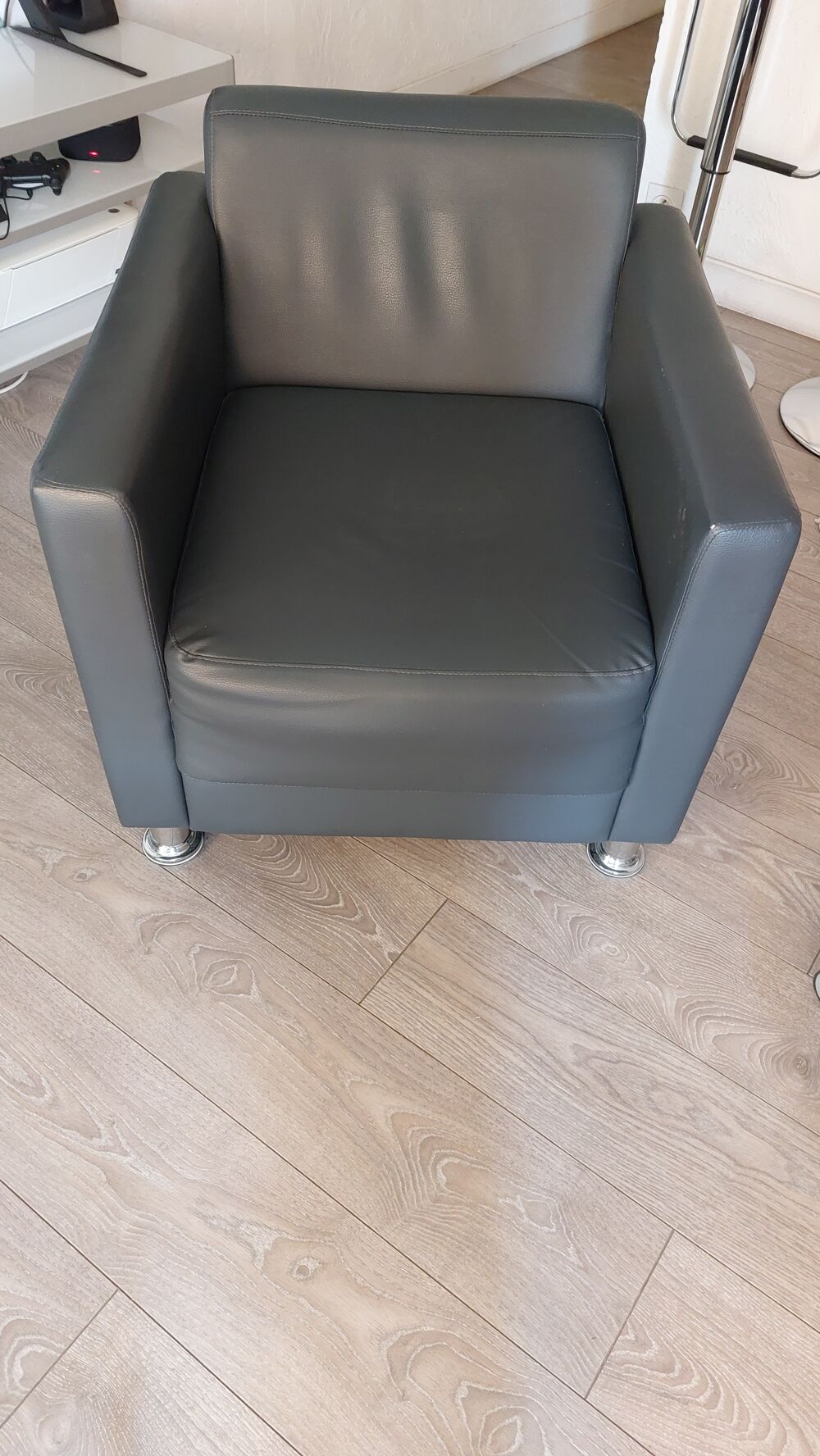 Fauteuils faux cuir gris Meubles