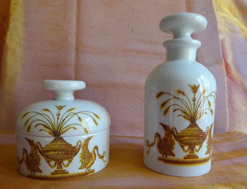 Pots de toilette porcelaine Paris LAMBALLE 1950 Décoration