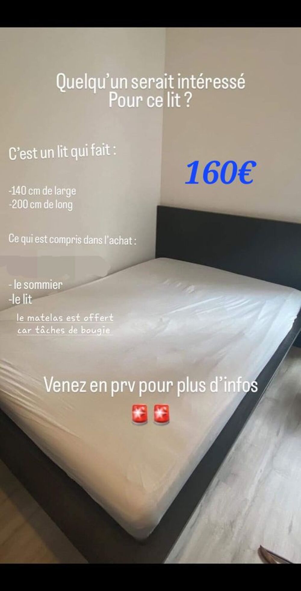 Lit 140&times;200 Meubles