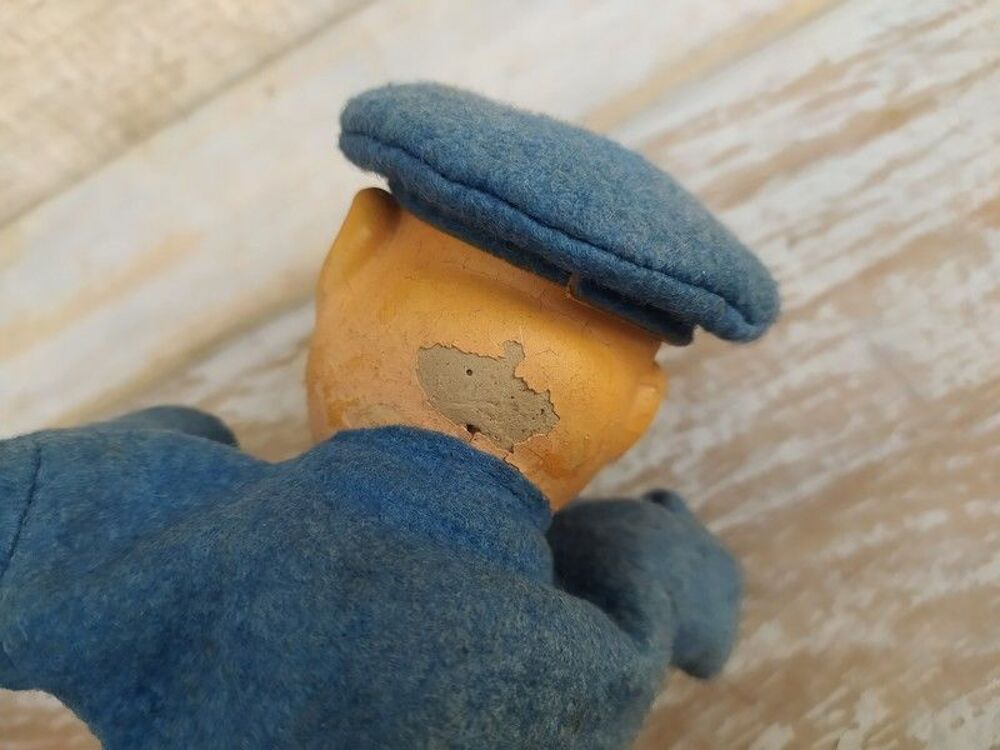 Ancien Marin Buveur Jouet Articul&eacute; Ressort Vintage 