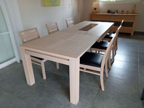 Salle  Manger Chne Massif contemporaine, teinte cume .
780 Bezannes (51)
